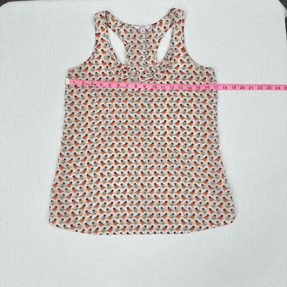 ☺️Sweet Chickadee Print Racerback Tank w/ Ruffles ✨ - Picture 6 of 8
